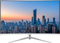 CRUA 32 Inch Monitor, FHD(1920x1080P) 75Hz BusinessComputer Monitors, 99% sRGB Curved Monitor, with 4000:1 Contrast Ratio, 16.7 Million Colors, Low Blue Light Mode, HDMI Port-White(Support VESA)