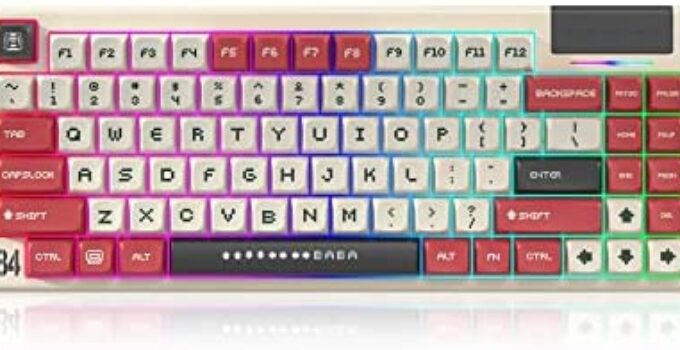 DUSTSILVER D84 Wireless 75% Classic Retro Mechanical Keyboard with RGB, Hot Swappable, Bluetooth/2.4G/Type-C Connection, Gateron Red Switches for Smooth Typing