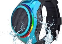 Frewico X10 Wearable,Portable Bluetooth Speaker Watch,Cear Call Speakerphone,IPX5 Waterproof,TWS,SD Card Slot(Blue)