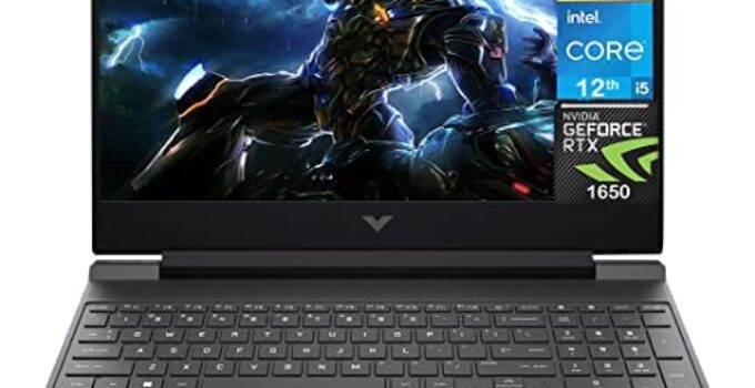 HP Victus Gaming Laptop, 15.6 Inch FHD 144 Hz Display, Intel Core i5-12450H, 16GB RAM, 1TB SSD, NVIDIA GeForce GTX 1650, Wi-Fi 6, Windows 11 Home, Bundle with JAWFOAL