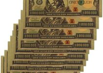 ICObuty Gold Foil Polymer Paper Money 10 PCS $1 Million USD banknotes 1:1 Size 3D Crafts Gift