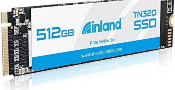 INLAND TN320 512GB NVMe M.2 PCIe Gen3x4 2280 Internal Solid State Drive SSD – Up to 2000 MB/s, 3D NAND, Storage and Memory for Laptop & PC Desktop