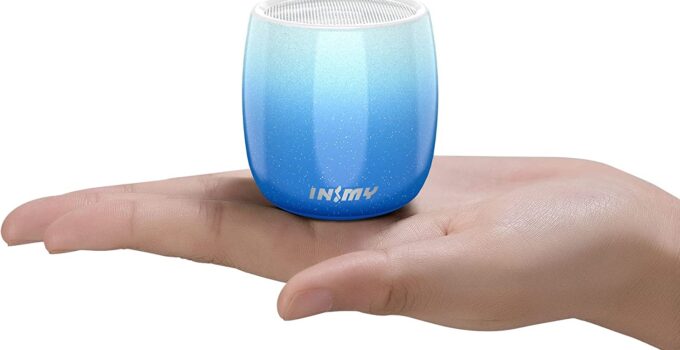 INSMY Small Bluetooth Speaker, Mini Portable Wireless Speaker, Punchy Bass Rich Audio Stereo Pairing, Handheld Pocket Size 10H Playtime Built in Mic for Hiking Biking Gift Laptop Tablet (Blue)
