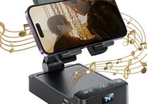 JOYROOM Unique Gifts for Men Cell Phone Stand with Wireless Bluetooth Speaker【HD Surround Sound】, 【Digital Power Display】 Bluetooth Speaker with Microphone, Birthday Gift for Dad Husband Wife Mom