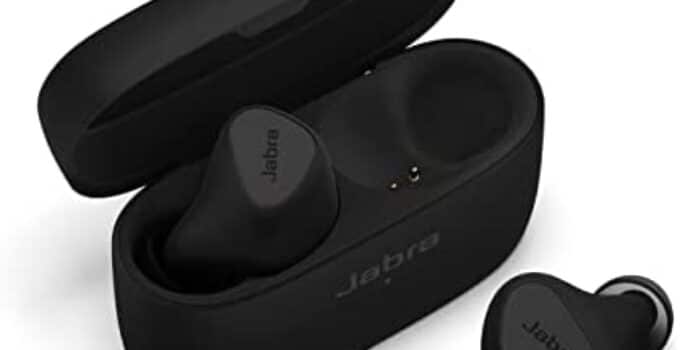 Jabra Elite 5 True Wireless in-Ear Bluetooth Earbuds – Hybrid Active Noise Cancellation (ANC), 6 Built-in Microphones for Clear Calls, Small Ergonomic Fit and 6mm Speakers – Titanium Black