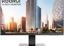 KOORUI 24″ Full HD IPS Monitor, Computer Monitors 75Hz, 5ms, 1080P, 3-Sided Frameless, Ultra Slim Design, HDMI, VGA, VESA Compatible, Eye Care