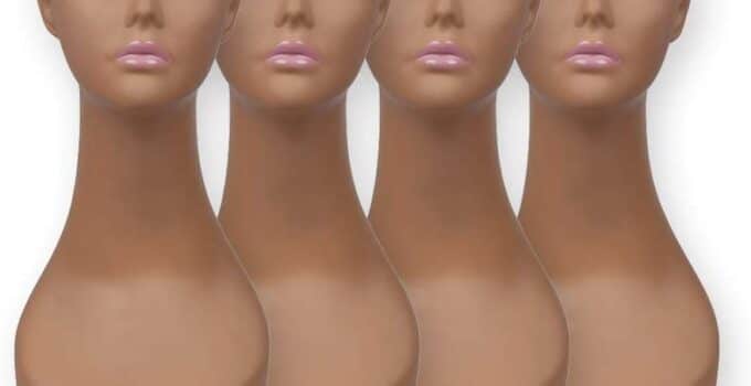 L7 Mannequin 4 Pcs Lifelike Female Plastic Mannequin Head wig stand Realistic Wig Display Head Props