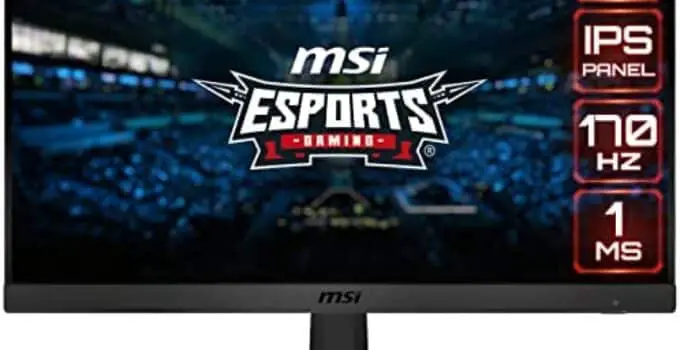 MSI G2412, 24″ Gaming Monitor, 1920 x 1080 (FHD), IPS, 1ms, 170Hz, FreeSync Premium, HDMI, Displayport, Tilt, Black