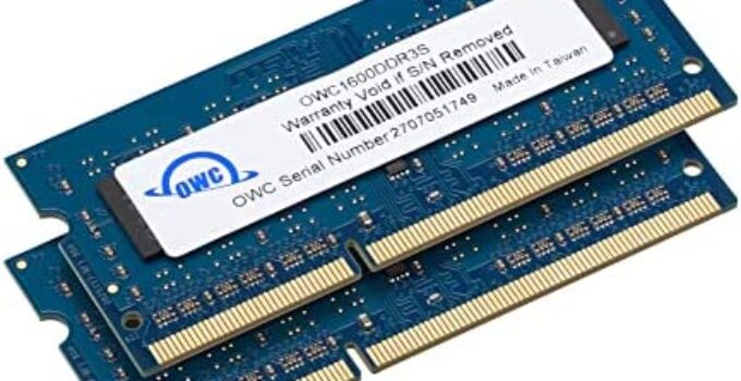OWC 8GB (2 x 4GB) PC12800 DDR3L 1600MHz SO-DIMMs Memory Compatible with 2011-2015 iMac, 2011-12 Mac Mini, and 2011-2012 MacBook Pro (Non-Retina Display) Models (OWC1600DDR3S08S)