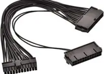Optimal Shop 24 Pin Main Second Dual PSU ATX Power Supply Motherboard Adapter Cable