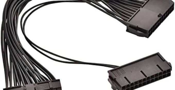 Optimal Shop 24 Pin Main Second Dual PSU ATX Power Supply Motherboard Adapter Cable