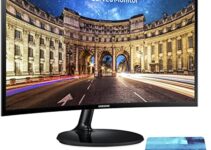 SAMSUNG 24 Inch Curved Computer Monitor, LC24F390FHNXZA LED Computer Screen 60Hz Full HD 1080P Gaming Monitor, Slim Design for Home and Office use, Wholesalehome Mouse Pad Included