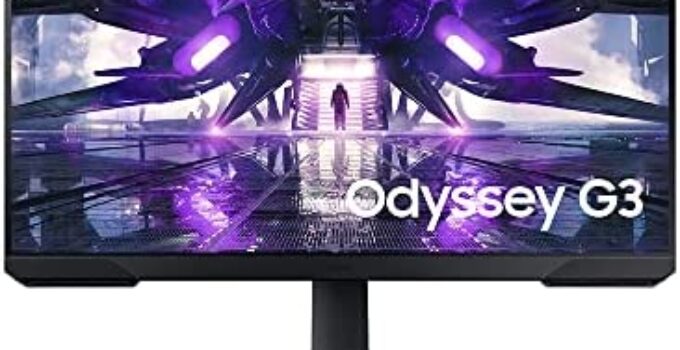 SAMSUNG 24″ Odyssey G32A FHD 1ms 165Hz Gaming Monitor with Eye Saver Mode, Free-Sync Premium, Height Adjustable Screen for Gamer Comfort, VESA Mount Capability (LS24AG320NNXZA)