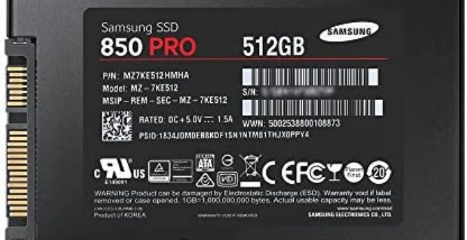SAMSUNG 850 PRO – 512GB – 2.5-Inch SATA III Internal SSD (MZ-7KE512BW)