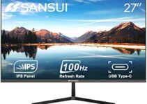 SANSUI Computer Monitors 27 inch 100Hz IPS USB Type-C FHD 1080P HDR10 Built-in Speakers HDMI DP Game RTS/FPS tilt Adjustable for Working and Gaming (ES-27X3 Type-C Cable & HDMI Cable Included)