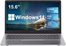 SGIN Laptop 15.6 Inch, 4GB DDR4 128GB SSD Windows 11 Laptops with Intel Celeron Quad Core J4105(up to 2.5 GHz), Intel UHD Graphics 600, Mini HDMI, WiFi, Webcam, USB3.0, Bluetooth 4.2