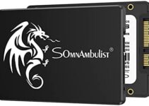 Somnambulist SSD 480GB SATA III 6Gb/s Internal Solid State Drive 2.5″ 7mm(0.28″) Read Speed Up to 550Mb/s 3D NAND for Laptop and Pc H650(480GB Black Dragon)