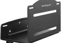 StarTech.com Wall Mount CPU Holder – Adjustable Width 4.8in to 8.3in – Metal – Computer Tower Mounting Bracket for Desktop PC (CPUWALLMNT)