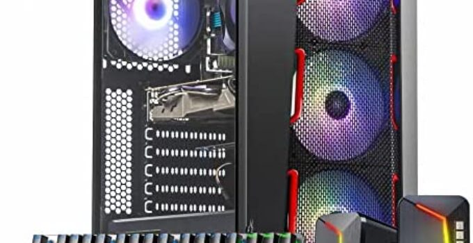 TJJ Snake Gaming Computer Desktop PC, Intel Core i7 (up to 4.0GHz), NVIDIA GTX 1060 3GB (Beat GTX 1650), 16GB DDR4, 1TB SSD, WiFi 6E, VR Ready, RGB Fans, RGB Keyboard & Mouse & Speakers, Win 10 Pro