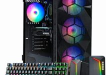 TJJ X3 Mesh Gaming PC Desktop Computer – Intel Core i3-12100F (Beat i7-8700), NVIDIA GTX 1660 Super 6GB, 16GB DDR4 3200, 1TB SSD, VR Ready, WiFi 6E, RGB Keyboard & Mouse & Speakers, Win 11 Pro