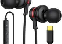 USB C Headphones,USB Type C Earphones Wired Earbuds Magnetic Noise Canceling in-Ear Headset with Microphone for iPad Pro Samsung Galaxy S23 S22 S21 S20 Ultra Note 10 20 Pixel 5 4a 3a XL Oneplus 9 8T