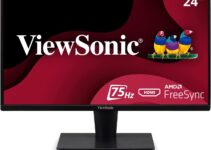 ViewSonic VS2447M 24 Inch 1080p Monitor with 75Hz, AMD FreeSync, Thin Bezels, Eye Care, HDMI, VGA Inputs for Gaming and Home Office,Black