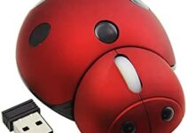 Wireless Mouse, Cute Ladybug Mouse Animal Cordless Silent Mouse with USB Receiver-3000 DPI Slim Mouse-Gaming Portable Optical Mouse for PC/Laptop/Computer/Desktop/Mac/Notebook(Red)