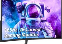 Z-Edge UG27Q 27-inch Curved Gaming Monitor 16:9 2560×1440 165/144Hz 1ms Frameless LED Gaming Monitor, AMD Freesync Premium Display Port HDMI Built-in Speakers