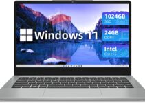 jumper 14 Inch Laptop, 24GB LPDDR4X RAM, 1024GB NVMe SSD, Intel Core i5 (up to 3.6GHz), 1080p FHD IPS Display, Windows 11 Laptops Computer, 51.3WH, 4 Stereo Speakers, USB3.0 *3, Cooling System, Metal.