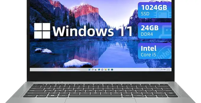jumper 14 Inch Laptop, 24GB LPDDR4X RAM, 1024GB NVMe SSD, Intel Core i5 (up to 3.6GHz), 1080p FHD IPS Display, Windows 11 Laptops Computer, 51.3WH, 4 Stereo Speakers, USB3.0 *3, Cooling System, Metal.