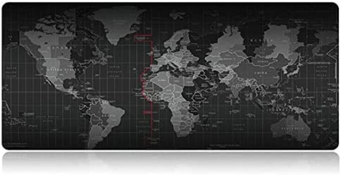 selfrieden World Map Gaming Mouse Pad, Big Gaming Mouse Pad with Stitched Edges, Waterproof and Non-Slip Desk Mat for Laptop, Computer and PC (27.5×11.8×0.08 inch)