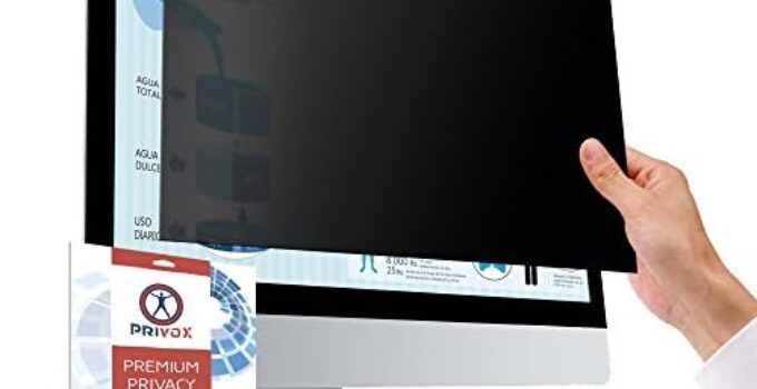 24″ (Actually 24.1″) Privox Computer Privacy Screen Filter for 16:10 Widescreen Monitor – Premium Quality Anti-Glare Computer Screen Cover – Anti-Scratch – UV and Blue Light Screen Protector