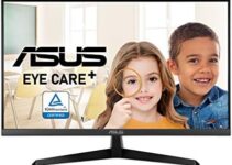 ASUS VY279HE 27” Eye Care Monitor, 1080P Full HD, 75Hz, IPS, 1ms, Adaptive-Sync, Eye Care Plus, Color Augmentation, HDMI VGA, Frameless, VESA Wall Mountable,BLACK