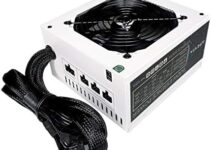 Apevia ATX-ES600-WH Essence 600W ATX Semi-Modular Gaming Power Supply with Auto-Thermally Controlled 120mm Black Fan, 115/230V Switch, All Protections, White Casing