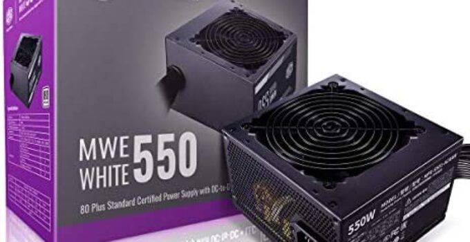 Cooler Master MWE White 550 80+ White 550W PSU with HDB Silent 120mm Fan, Single +12V Rail, Flat Black Cables
