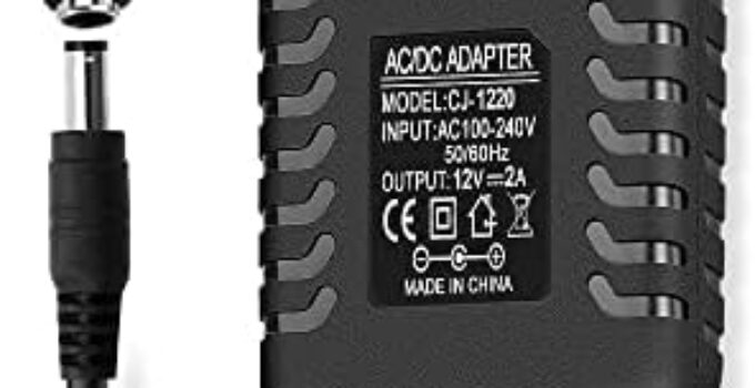 DC 12 Volt 2 Amp Power Supply 24W 12Volt 2Amp AC Adapter 100-240V 50-60Hz AC to DC 12V 2A Power Adapter with 5.5mm x 2.1mm 2.5mm DC Tip & 1 Female Terminal for LED Strip Light CCTV Camera Routers etc.