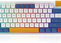 DUSTSILVER K84 Hot-Swappable Wired 75% Blue Robot Mechanical Keyboard with Detachable Type-C, RGB Backlit, PBT Keycaps, Gateron Red Switches for Smooth Typing Office Work