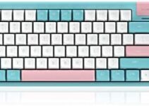 DUSTSILVER K84 Hot-Swappable Wired 75% Cute Mechanical Keyboard with Detachable Type-C, White LED Backlit, PBT Keycaps, Red Switches for Smooth Typing Office Work