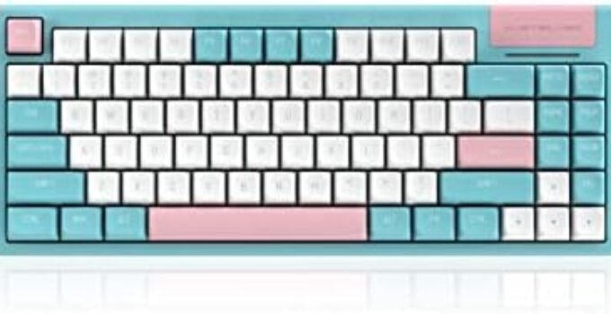 DUSTSILVER K84 Hot-Swappable Wired 75% Cute Mechanical Keyboard with Detachable Type-C, White LED Backlit, PBT Keycaps, Red Switches for Smooth Typing Office Work