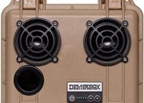 DemerBox DB2: Waterproof, Portable, and Rugged Outdoor Bluetooth Speakers. Loud Sound, 40+ hr Battery Life, Dry Box + USB Charging (Fraser Tan)