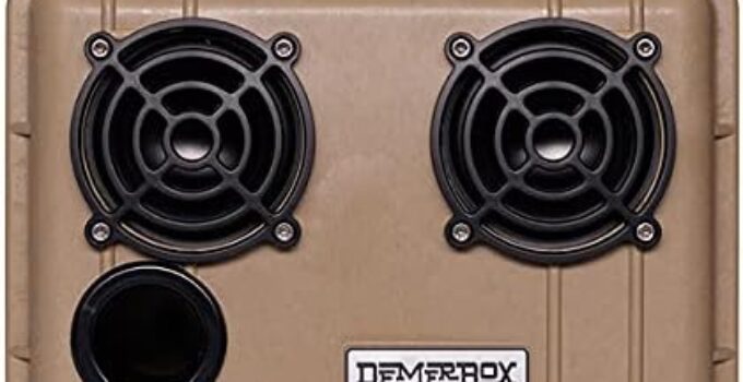 DemerBox DB2: Waterproof, Portable, and Rugged Outdoor Bluetooth Speakers. Loud Sound, 40+ hr Battery Life, Dry Box + USB Charging (Fraser Tan)