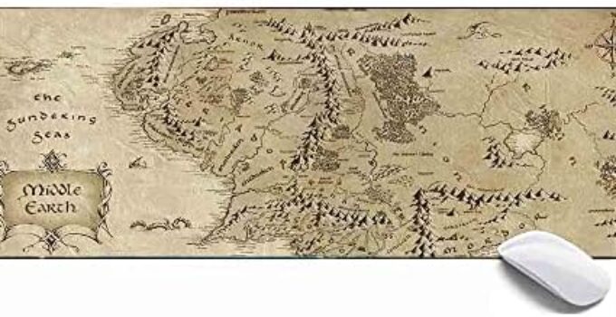 Gaming Mouse Pad XL,Extended Large Mouse Mat Desk Pad 31.5×11.8×0.12IN,Stitched Edges Non Slip Mousepad for Computer,Office,Keyboard and Laptop-Middle Earth Map