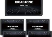 Gigastone Game Pro 5-Pack 128GB SSD SATA III 6Gb/s. 3D NAND 2.5″ Internal Solid State Drive, Read up to 510MB/s. Compatible with PS4, PC, Desktop and Laptop, 2.5 inch 7mm (0.28”)