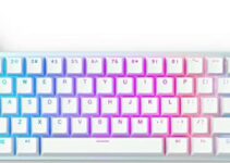Glorious Custom Gaming Keyboard – GMMK 60% Percent Compact – USB C Wired Mechanical Keyboard – RGB Hot Swappable Switches & Keycaps – Silver/White Metal Top Plate