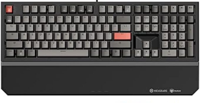 Hexgears X5 Wireless Mechanical Keyboard with Kaihl Box Blue Switch, Dark Knight Computer Keyboard for Gaming, Typing, Ergonomic 108-key Typewriter Keyboard with Wrist Rest, Keyboard for Father Gift