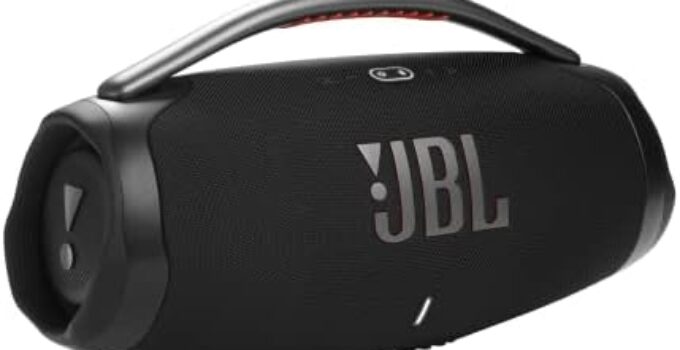 JBL Boombox 3 – Portable Bluetooth Speaker, Powerful Sound and Monstrous bass, IPX7 Waterproof, 24 Hours of Playtime, powerbank, JBL PartyBoost for Speaker Pairing, and eco-Friendly Packaging (Black)
