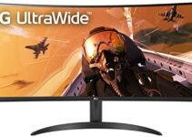 LG 34WP60C-B 34-Inch 21:9 Curved UltraWide QHD (3440×1440) VA Display with sRGB 99% Color Gamut and HDR 10, AMD FreeSync Premium and 3-Side Virtually Borderless Screen Curved QHD Tilt