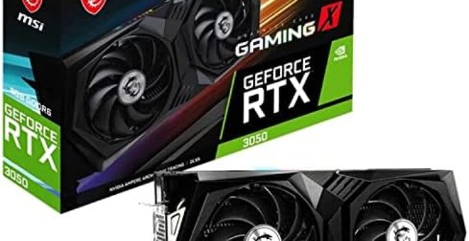 MSI Gaming GeForce RTX 3050 8GB GDDR6 – 128-Bit HDMI/DP PCIe 4 Torx Twin Fans Graphics Card for PC Gaming, NVIDIA GPU Video Card (RTX 3050 Gaming X 8G) Computer Graphics Cards (Renewed)