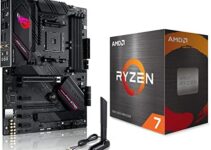 Micro Center AMD Ryzen 7 5800X 8-core 16-Thread Unlocked Desktop CPU Processor Bundle with Asus ROG Strix B550-F Gaming WiFi II AMD AM4 ATX Gaming Motherboard (PCIe 4.0, WiFi 6E, 2.5Gb LAN)