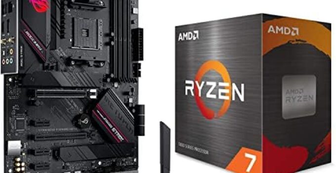 Micro Center AMD Ryzen 7 5800X 8-core 16-Thread Unlocked Desktop CPU Processor Bundle with Asus ROG Strix B550-F Gaming WiFi II AMD AM4 ATX Gaming Motherboard (PCIe 4.0, WiFi 6E, 2.5Gb LAN)